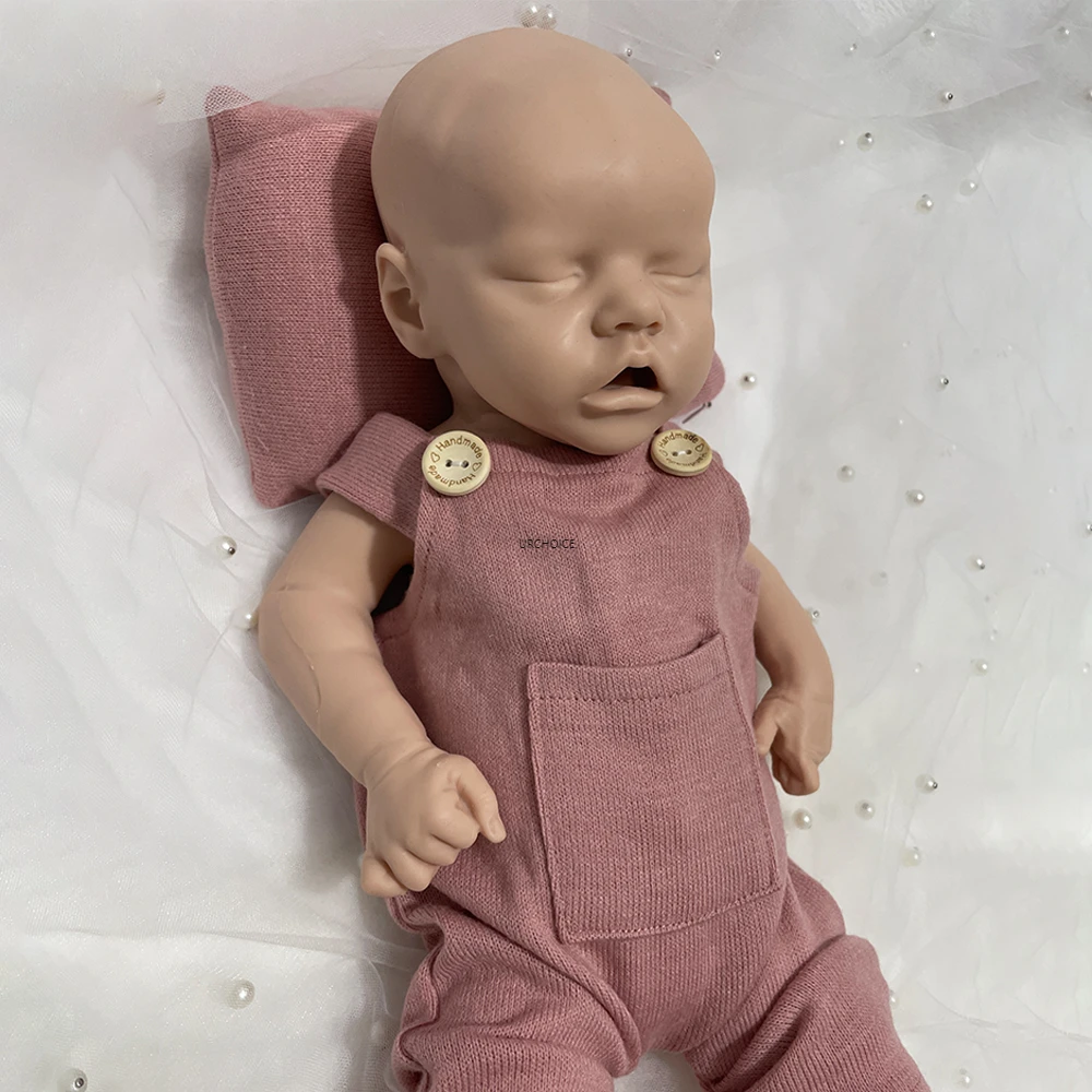 

18Inch Blank Asleep Baby Girl Full Body Soft Silicone Reborn Doll Lifelike Appearance Weighted Newborn Doll for Collector
