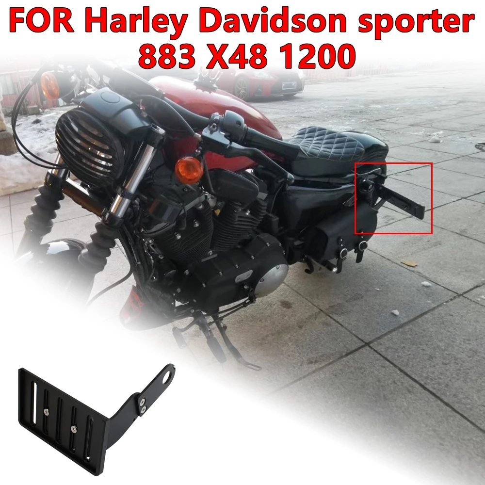 

Motorcycle Black Modified Side Mount License Plate Bracket Holder FOR Harley Davidson sporter 883 X48 1200