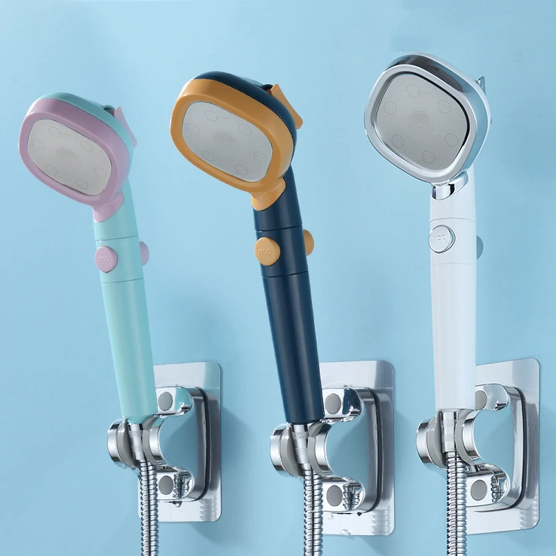 Pressurized Adjustable 4 Function Filter Shower Head With One Key To Stop Water Saving  Spray Nozzle  Bathroom Accessories