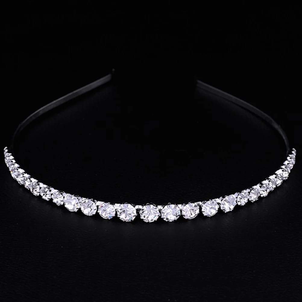 

Rhinestone Crown The Women Tiara Headgear Wedding Bridal Headwear Elegant Bride