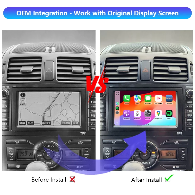 Blade Wireless CarPlay And Android Auto Decoder Module Interface Kits For Toyota Blade 2006-2012