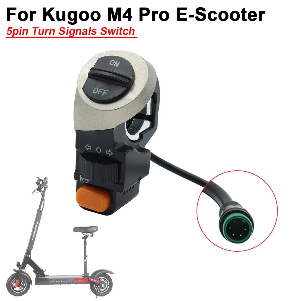 

For Kugoo M4 Pro Electric Scooter Turn Signals Switch 5pin on Off Power Horn Durable Left Right Turn Lights Handlebar Part