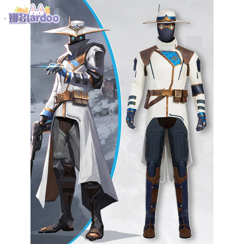 Game Cypher Valorant Cosplay Costume Hat Coat Pants Accessories Outfit Full Set and Individual Items Are Sold Custom Size