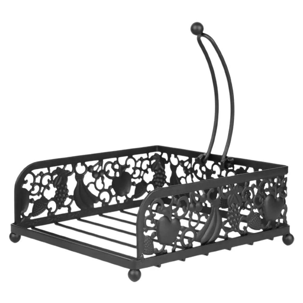 

Square Iron Napkin Holder Stable Desktop Paper Napkin Dispenser Metal Stand for Restaurants Hotels Household Use