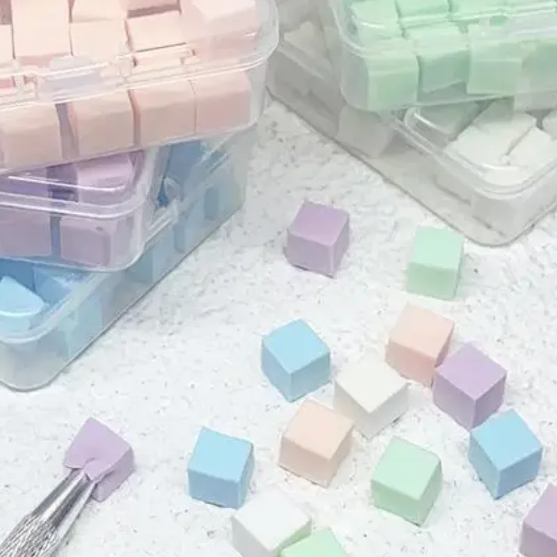 50 pçs esponja gradiente arte do prego stamper ferramentas gel polonês cor gradiente escova glitter pó pontilhado caneta para acessórios de manicure