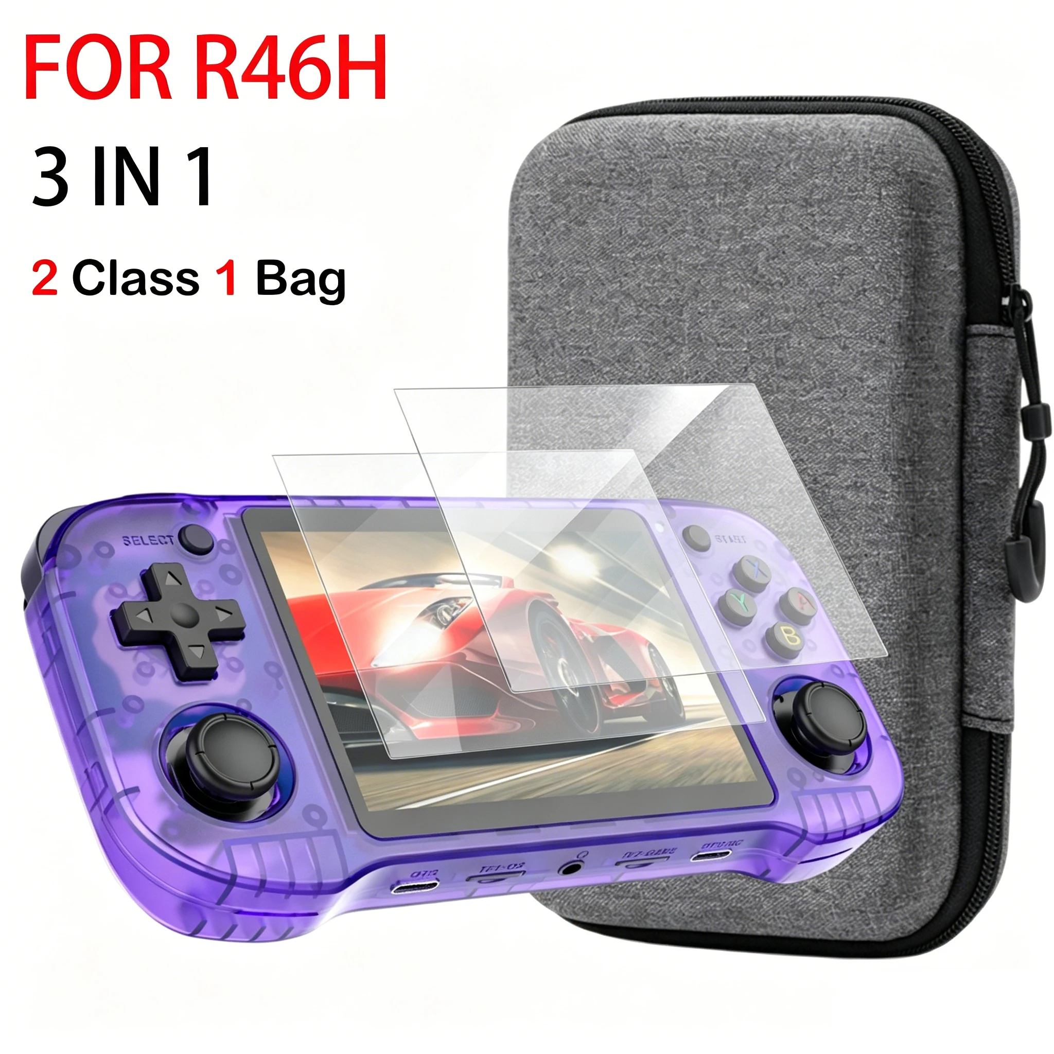 R46H Case R46H Tempered Glass Screen and Game Storage Bag Zipper Carry Bag Eva Hard Handbag Game Accessories R46H Carrying Case