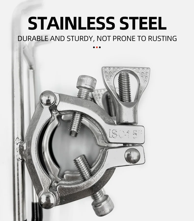 ShareShark Edelstahl-Bootsrutenhalter Verstellbare Reling-Montierte Stangenhalterung Doppelklemme Bootsstangenhalter für Yachten – Detail 3