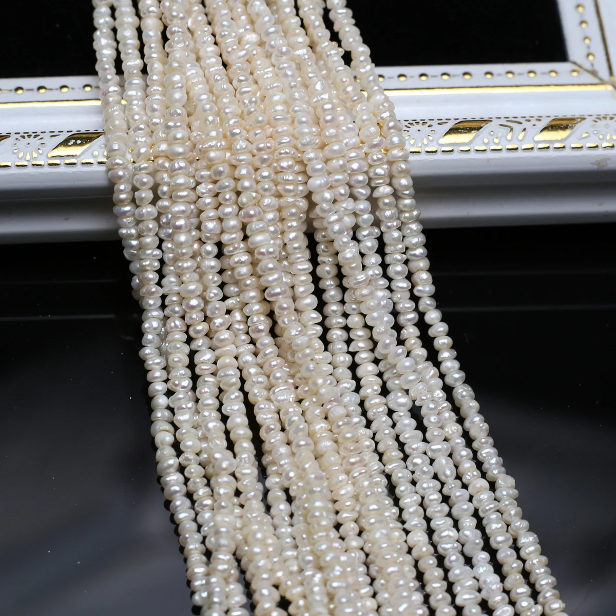 3-4mm Natural Zhuji Freshwater Pearl Beads Irregular Flat Pearl Bead for Jewelry Making Diy Necklace Bracelet Accessoires