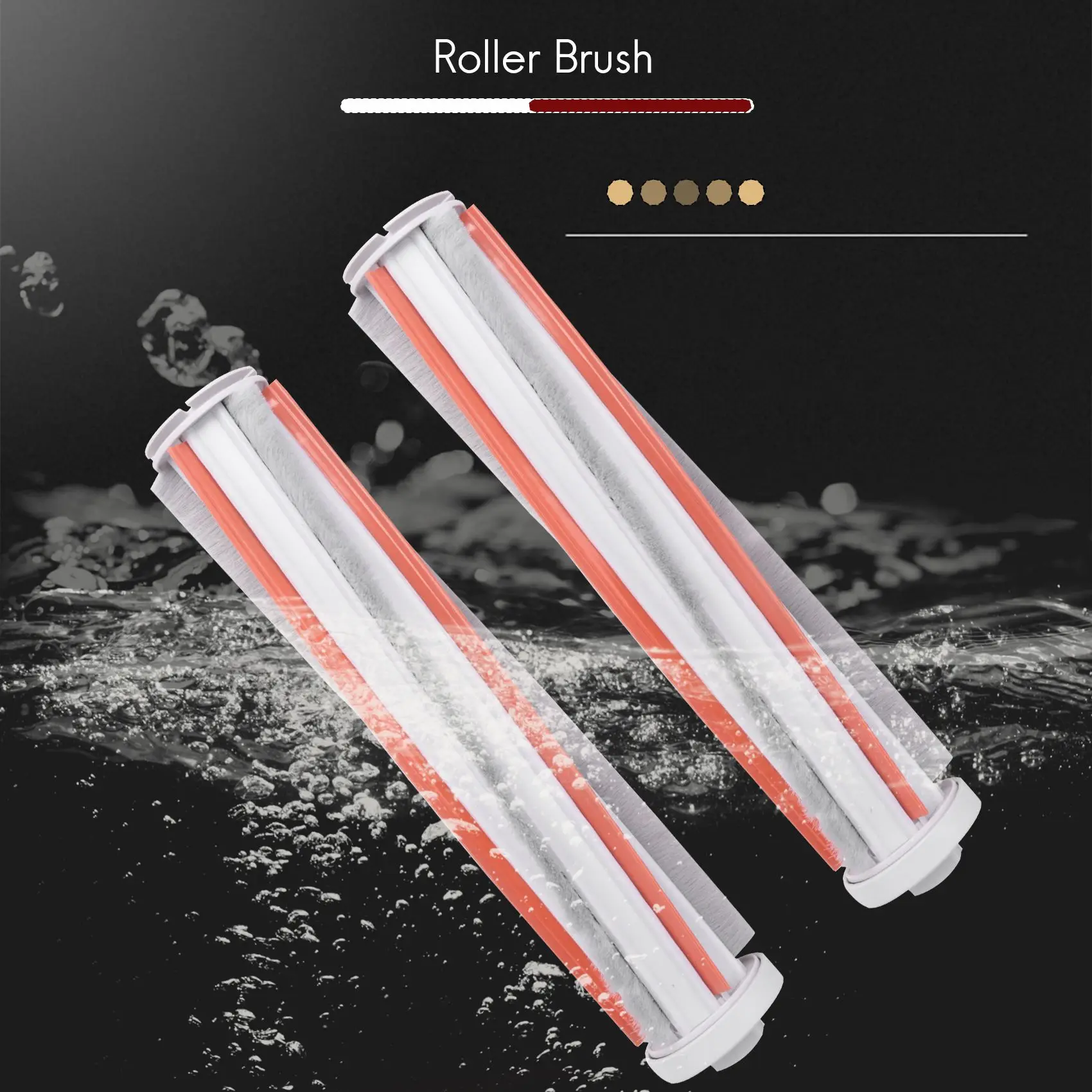 2 Pack Roller Brush for Xiao ROIDMI F8 F8E NEX X20 Carbon Fiber Manual Vacuum Cleaner Parts Replacement