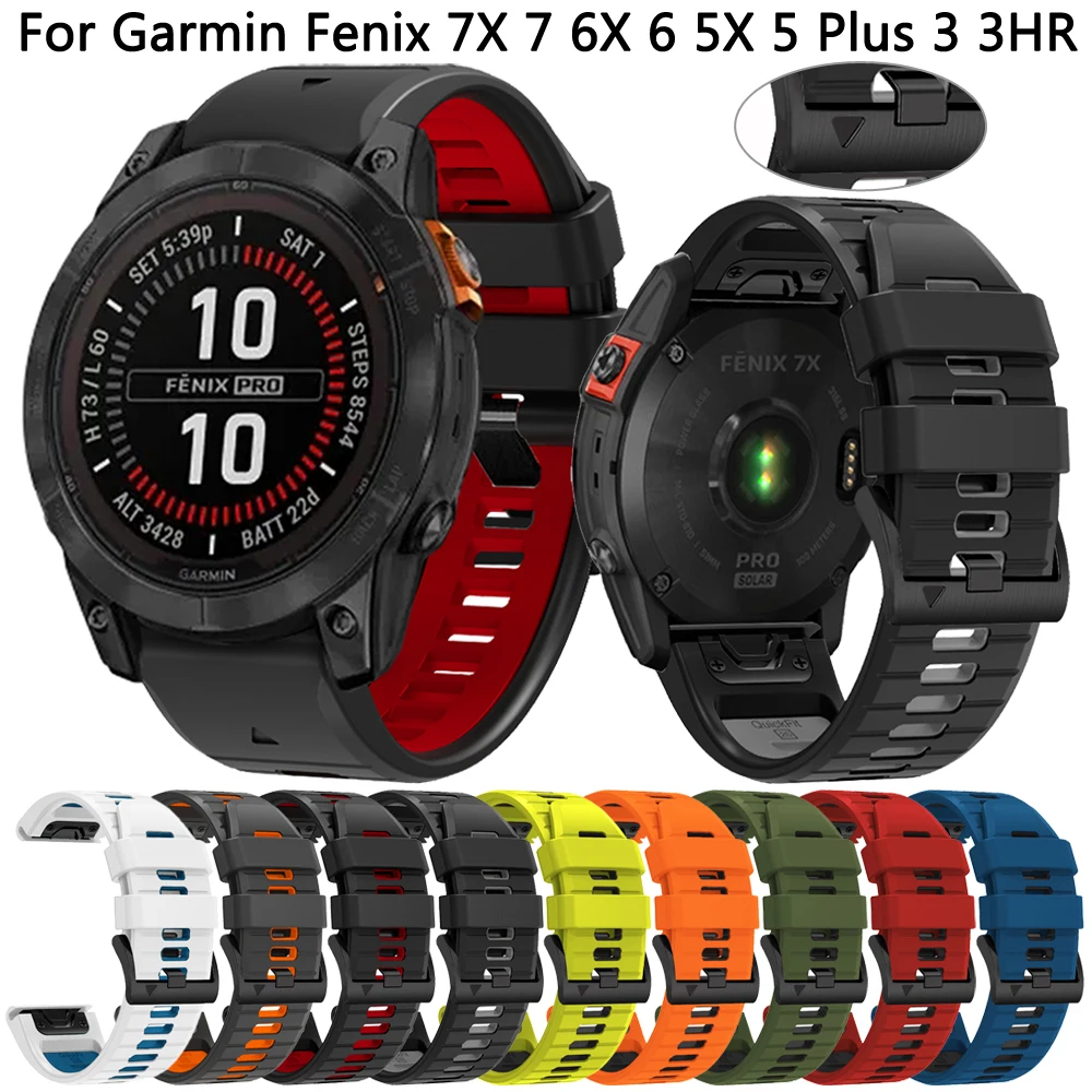 

26mm 22mm Quickfit Band For Garmin Fenix 7X 7 6X 6 Pro 5 5X Plus Watch Strap Epix Gen 2 Tactix Bravo Silicone Bracelet Wristband