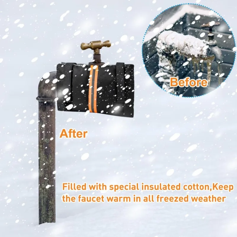 

Чехлы для смесителей EYFL, уличные для садовой трубы, изолированная крышка нагрудника для шланга с отражающей полосой для защиты от замерзания взимку