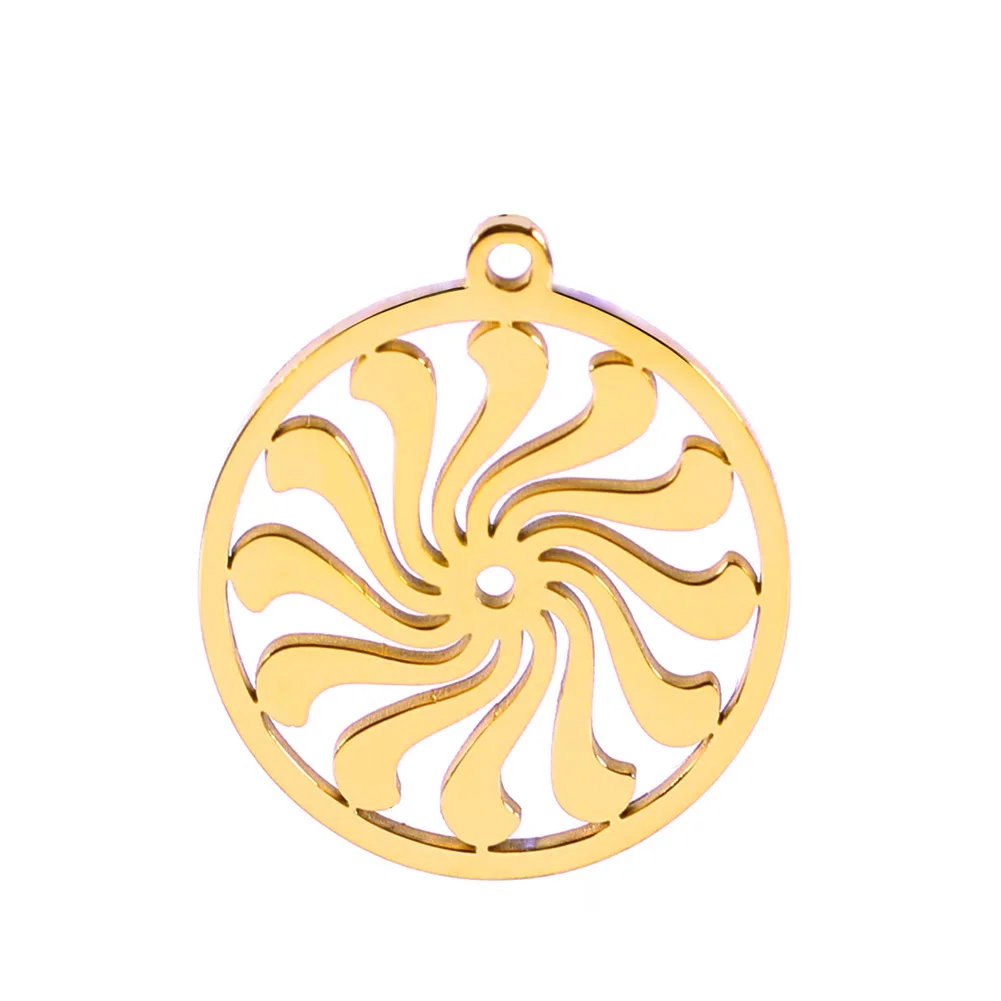 Amaxer Stainless Steel  Color Skeleton Floral Pendant Rotating Stripe Celtic Knot Tree  Necklace Wholesale