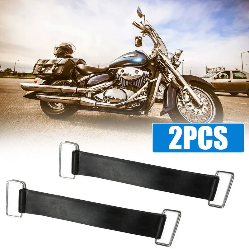 2pcs Motorcycle Rubber Battery Strap Holder Fixed Belts 18-23cm Elastic Bandage Stretchable Strap Black Motorcycle Accessories