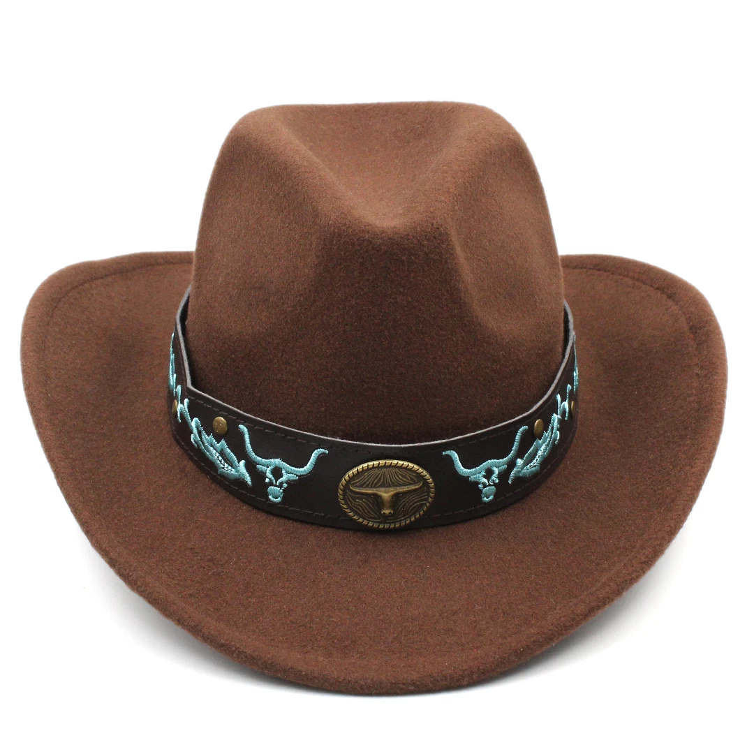 Cowboy Hat with Wide Belt for Women and Men Western Theme Halloween Costume Accessory