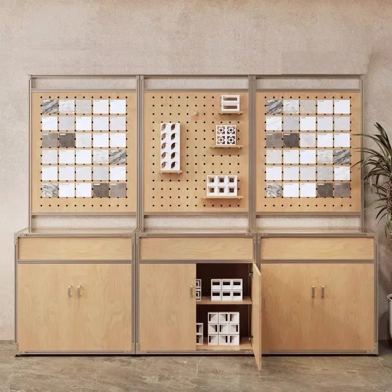 Simple Birch Aluminum Profile Exhibition Hall Creative Hole Board Sample Display Rack Marine Board Display Rack