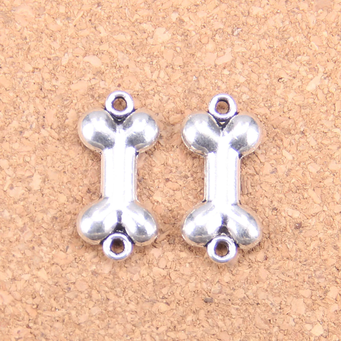 68pcs Charms Dog Bone Connector 22x10mm Antique Pendants,Vintage Tibetan Silver Jewelry,DIY For Bracelet Necklace