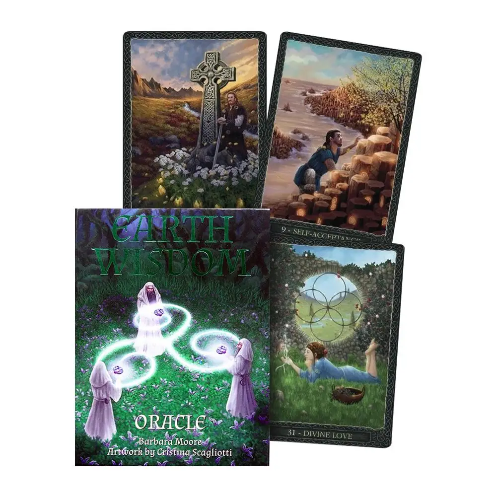 Earth Wisdom Oracle Cards Full English 32 Cards Deck Tarots Mysterious Divination Family Party Board Game Drop Shipping