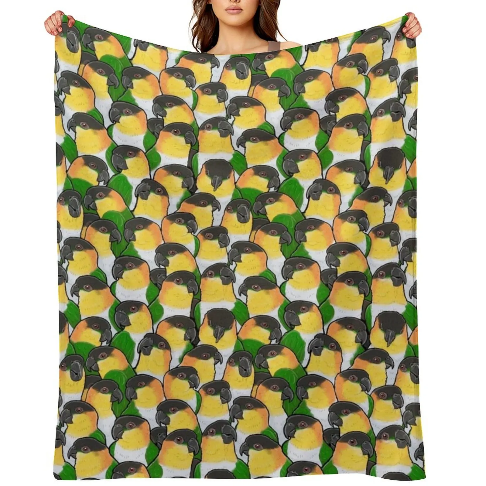Black-headed Caique Parrots Throw Blanket For Decorative Sofa Sofa Quilt Retros heavy to sleep Blankets