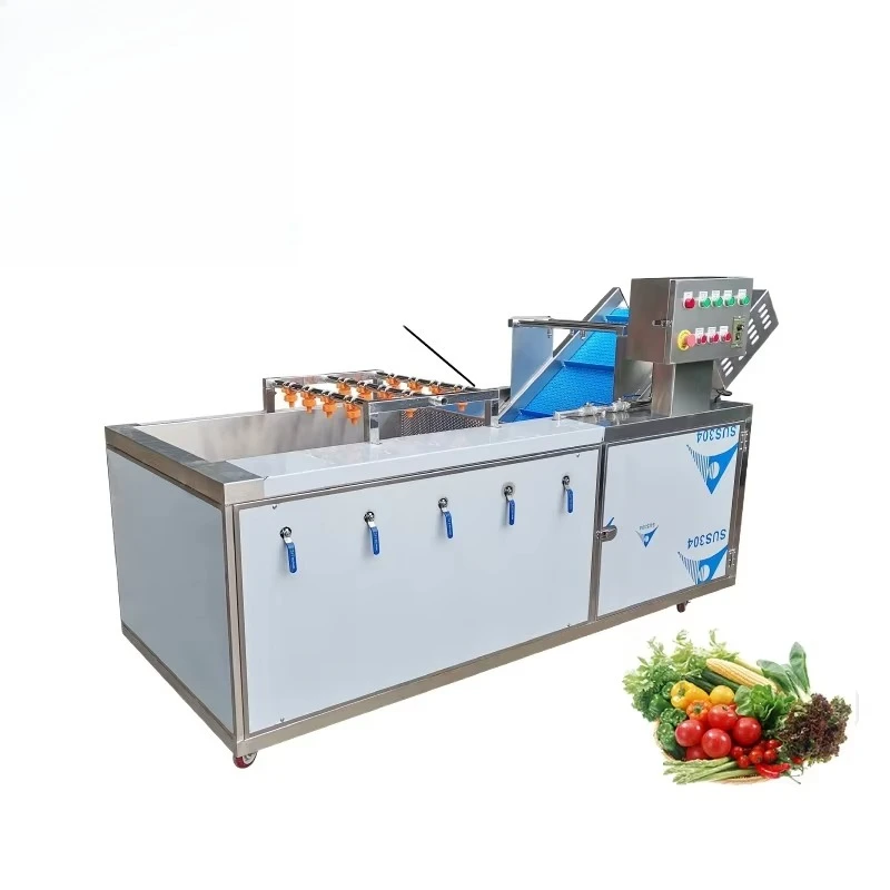 Commercial high-efficiency multi-functional fruit and vegetable washing machine bubble cleaning machine