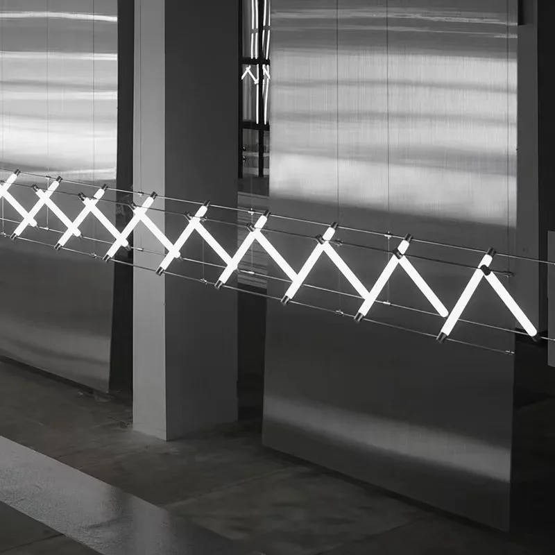 Nordic Minimalist Modern Strip Mazar Silver Gold Dining Room Living Room Combination Center Kitchen Chandelier Decorative Jig image 2
