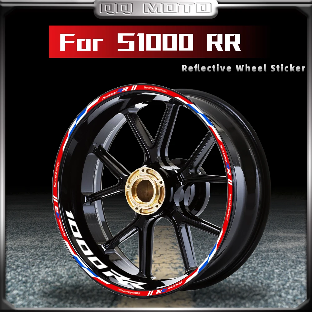 Reflective Motorcycle Wheel Sticker Motorrad Rim Decals Stripe Tape 17