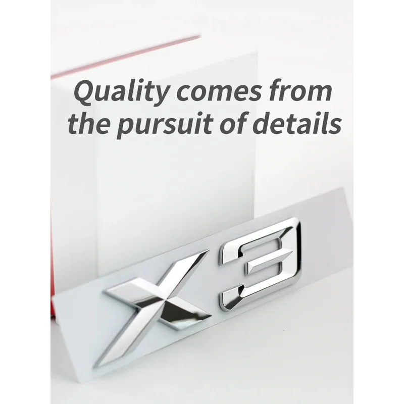 Suitable for BMW X1 X2 X3 X4 X5 X6 X7 F49 U12 F39 G08 G18 F15 F25 F26 G01 G02 G05 G06 G07 logo and tail letters silver black view 2