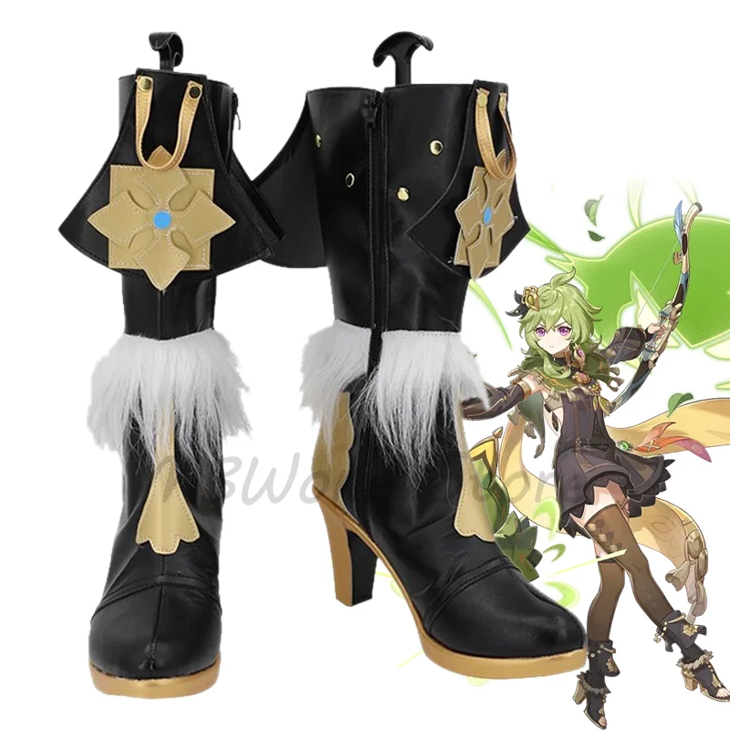 

Games Genshin Impact Collei Cpsplay Shoes Boots Sumeru Role Play Halloween Carnival Party Outfit Christmas Props Women Men