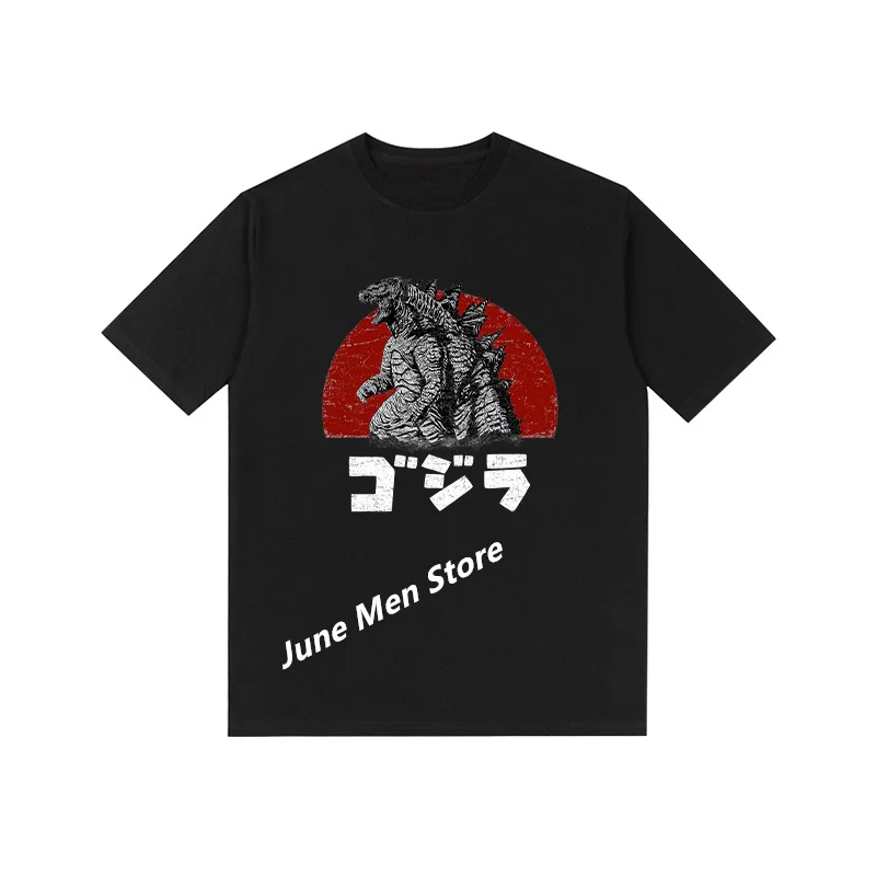 (Uniqlo) JJapanese Godzilla monster Cotton tshirt Fashion Men Cotton T-shirt Top Summer Women Cotton Kid T-Shirt Men Clothing