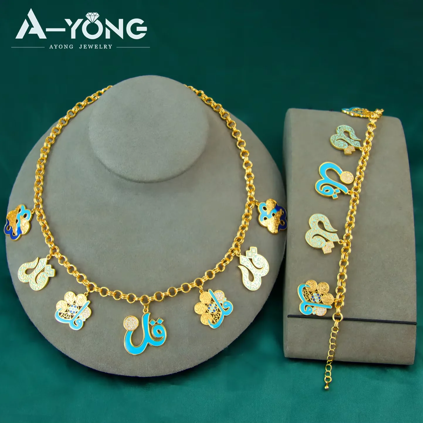 

Fashion Arabic Hiphop Vintage Jewelry Set 21k Gold Plated Original Dubai Punk Necklace Bracelet Ethiopian Women Party Gifts