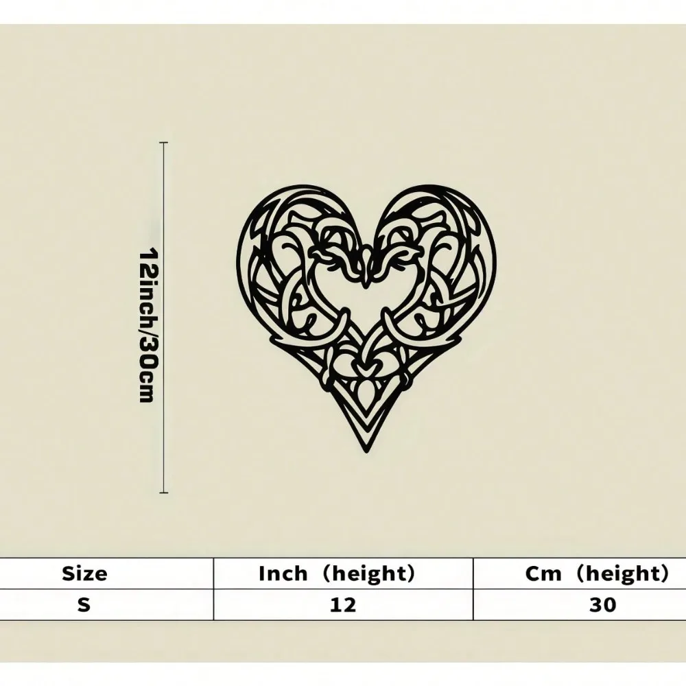 CIFBUY Celtic Knot Heart Metal Wall Art Iron Decor for Home Irish Symbol Eternal Love Matte Black Hanging Ornament