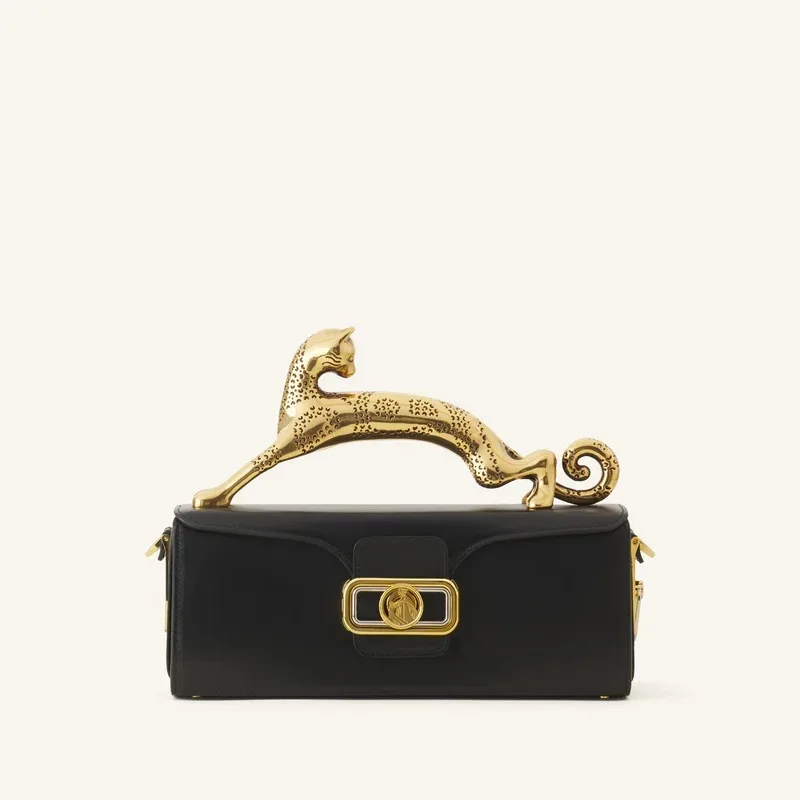 Pencil Cat Bags for Women Famous Luxury Brand Metal Handle Designer Handbag Fashion Rectangular Box Shape High End Shoulder Bag