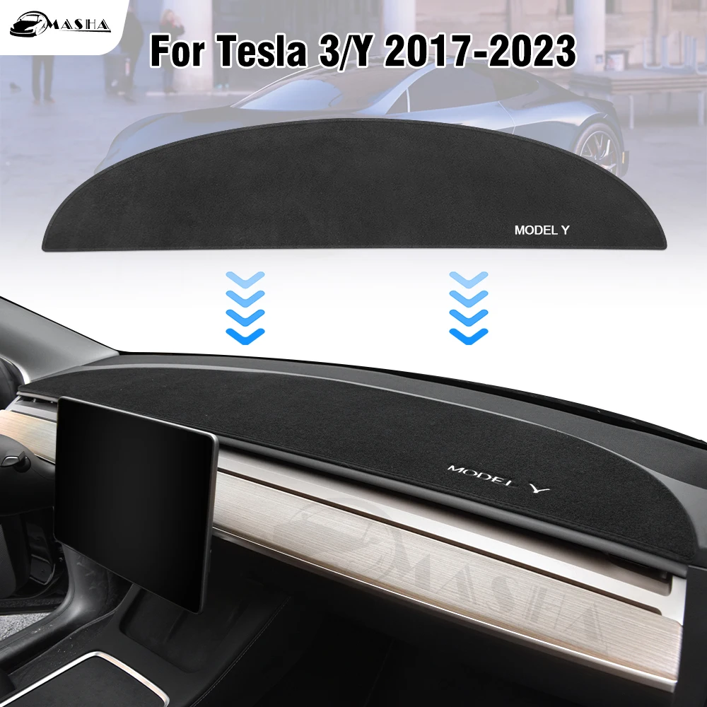 For Tesla Model 3 Dashboard Cover Model 3 Y 2017 2018 2019 2020 2021 2022 Sunshade Protector Non-slip Dash Mat Car Accessories