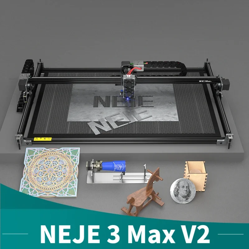 NEJE 3 Max V2 120W80W  Laser Engraving Cutting Machine Woodwork Tool Business Machine Air Assist Laser CNC Router Laser Engraver