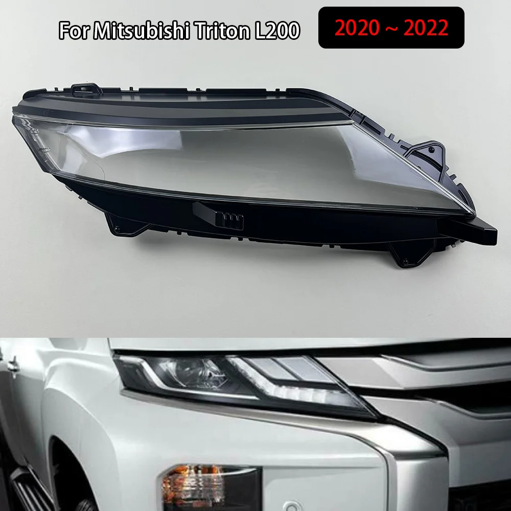

For Mitsubishi Triton L200 2020 2021 2022 Front Headlight Cover Car Lampshade Lamp Shade Front Headlight Cover Glass Lens Shell