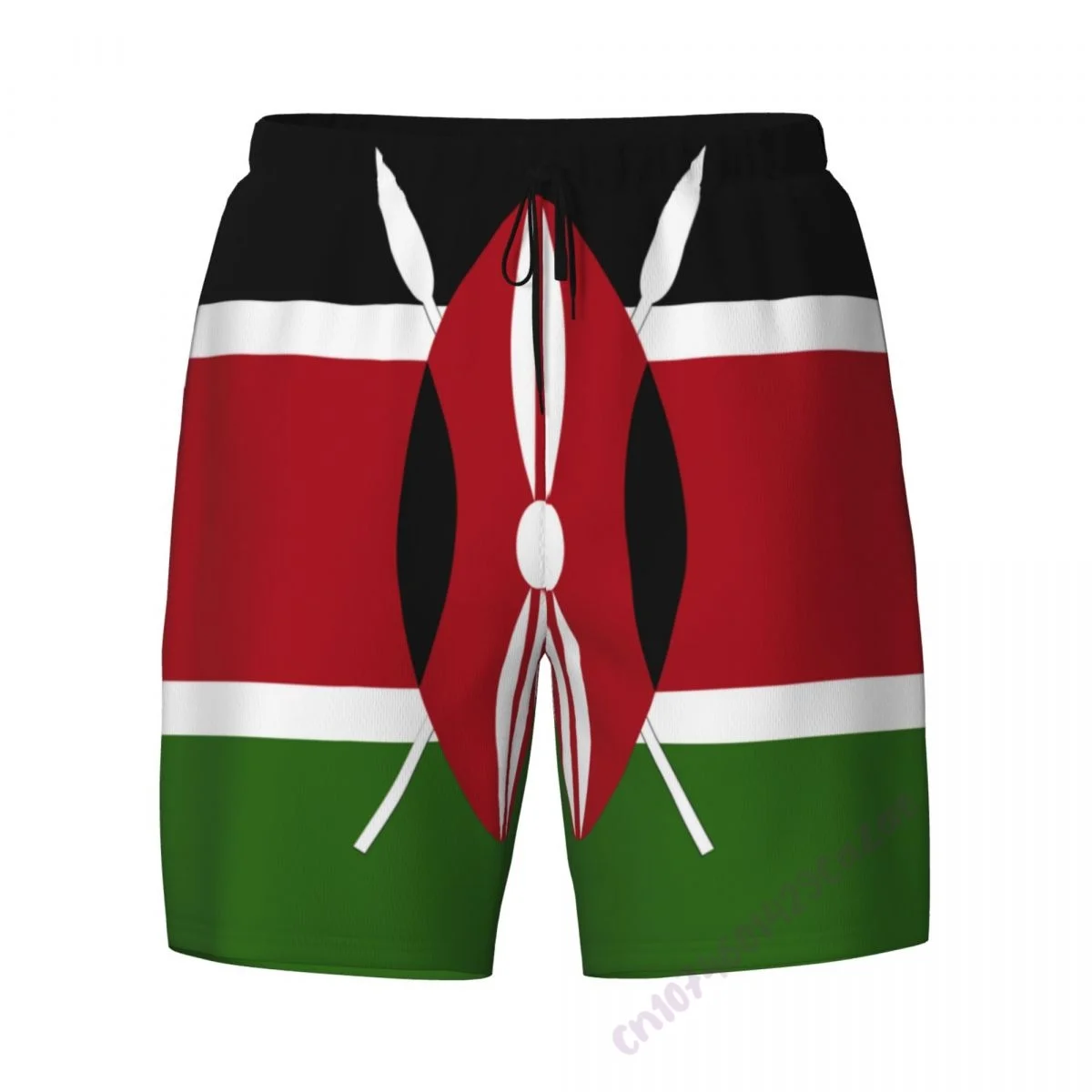 Kenya Flag 3D Mens Swimming Trunks With Compression Liner 2 in 1 Quick-Dry Summer Swim Shorts With Pockets