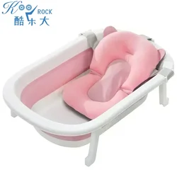 Baby folding bathtub, Plastic pet Elongated bath tool,  portable with soft pad