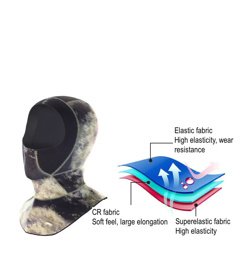 2MM Camo Neoprene UnderWater Hunting Snorkeling Diving Cap Scuba Outdoor pesca subacquea Beach Swim Hat kayak surf BathingCap