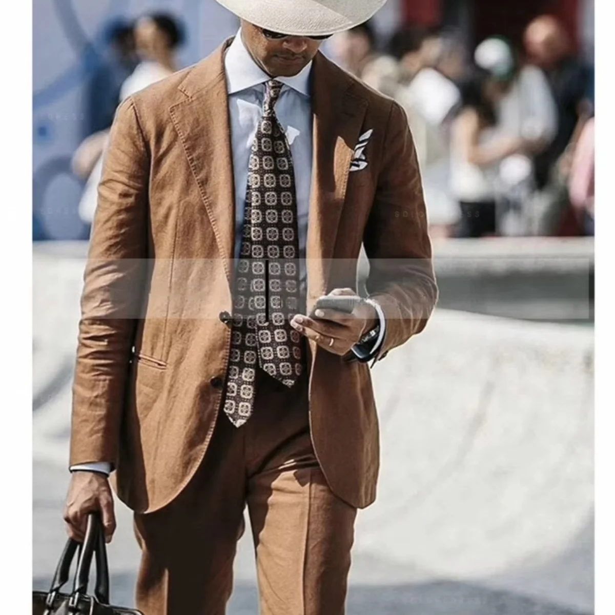 2026 New Casual Men's Suit Jacket Summer Spring Blazer Two Bottom Breathable Cotton Linen Coat 2 Pieces( Jacket+Pants )