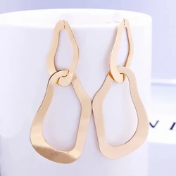 Geometry Drop Earrings for Women Uneven Personality Hollow Curved Irregular Round Pendants Dangle Earrings Rock Fashion Jewelry