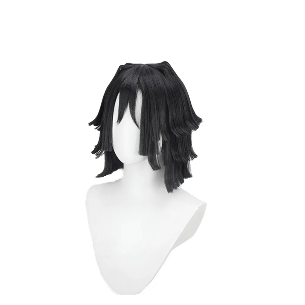 Demon Slayer Iguro Obanai Snake Pillar Black Layered Cosplay Wig for Men Women