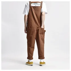Pocket Cargo Pants Men's Overalls Streetwear Fashion Jumpsuit Pants Spring Autumn Solid Color Full Length Trousers