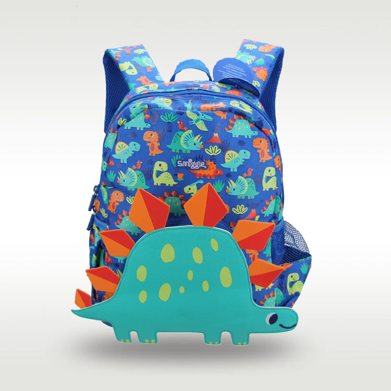 Australia Smiggle original hot-selling children's schoolbag high-quality cool blue dinosaur schoolbag 3-6 years old 14 inches