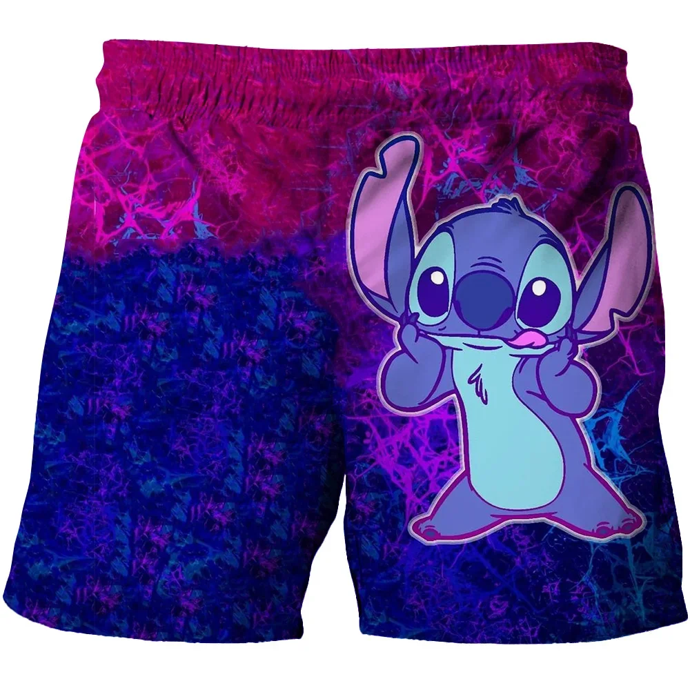 2024 New Shorts Summer Children's Swimming Shorts Bermuda Surfing Swimming Shorts Disney Stitch Shorts Running Beach Shorts