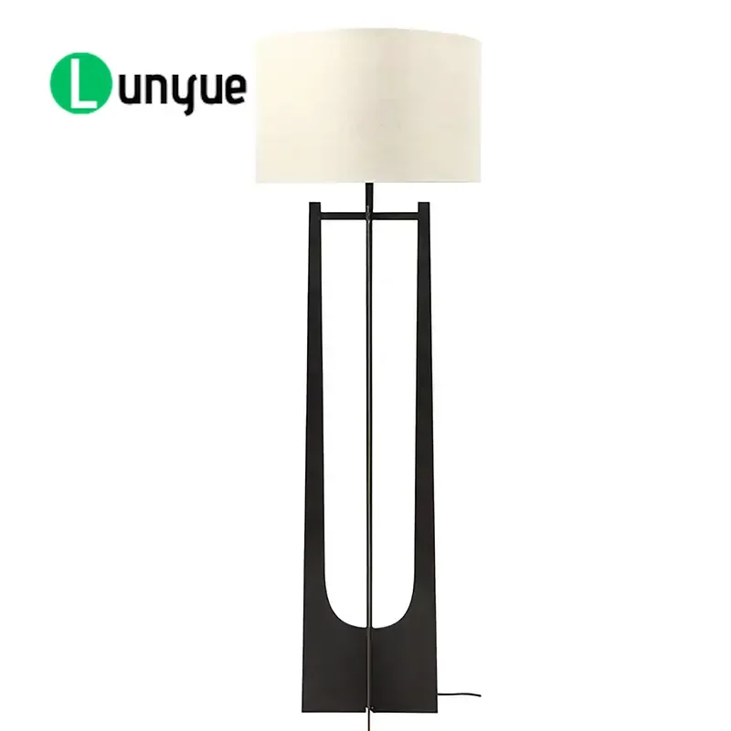 Modern Luxury E27 Vertical Wrought Iron Fabric Floor Lamp Creative Designer Standing Light for Living Room Bedroom Study