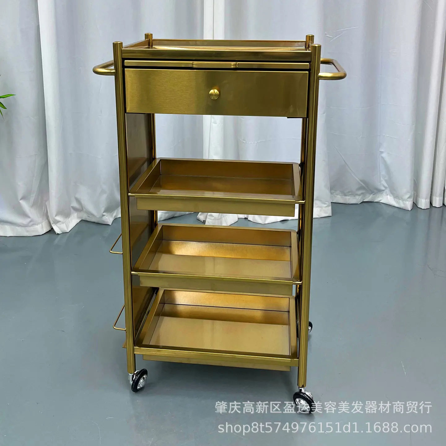 Stainless steel hair salon multi-functional hair salon perm and dyeing tool cart