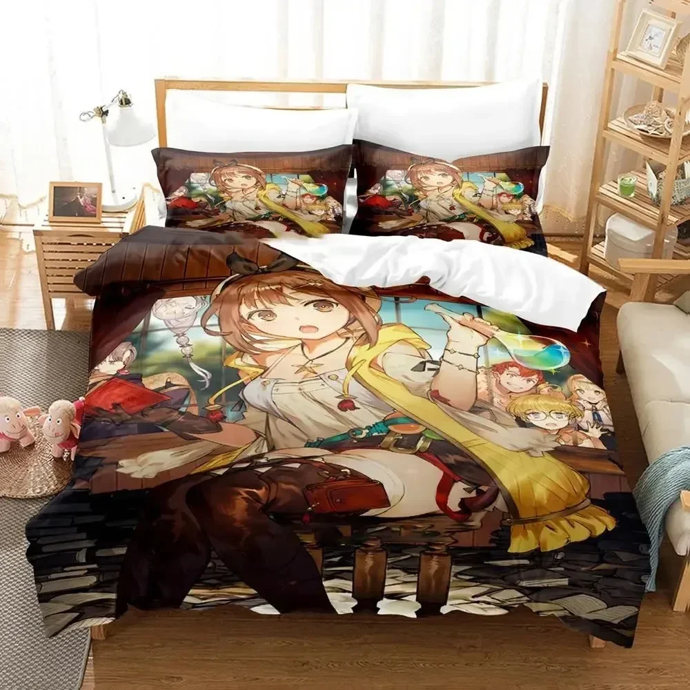 Atelier Ryza Ever Darkness & the Secret Hideout Bedding Set Boys Girls Twin Queen Size Duvet Cover Pillowcase Bed Kids Adult