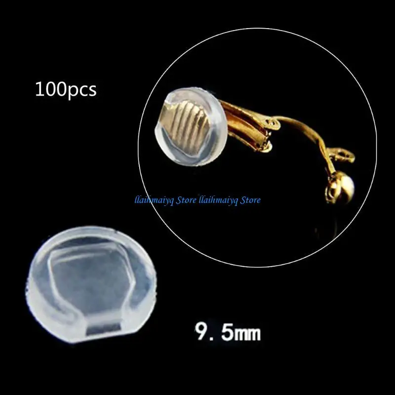 

573B Portable Comfort Earring Cushion 100x Silicone Earring Pads for Clip-on Earrings