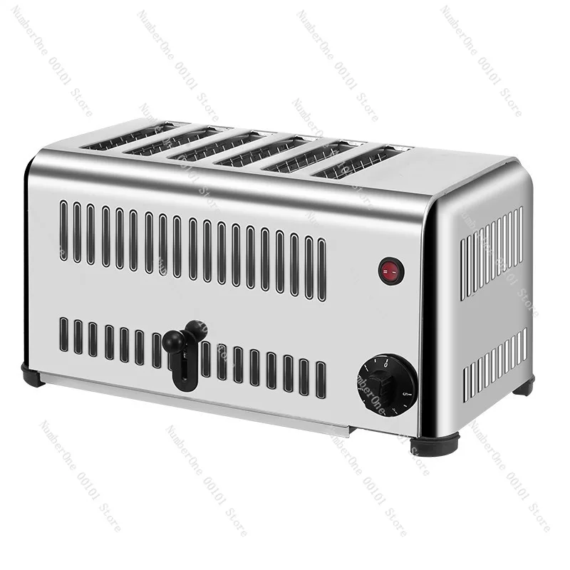 Commercial 4 Slice 6 Slice Toaster Bread Baking Machine Professional Stainless Steel Toast Maker Sandwich Warmer Bun Grill