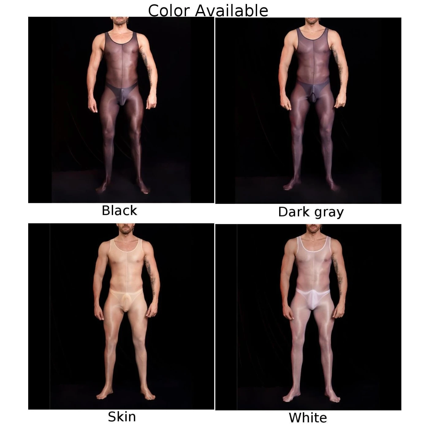 Male Sexy Lingerie Mens Bodysuit Night Club Oil Glossy Shiny Jumpsuit Medium Strecth Slim Solid Underwear Body Stocking