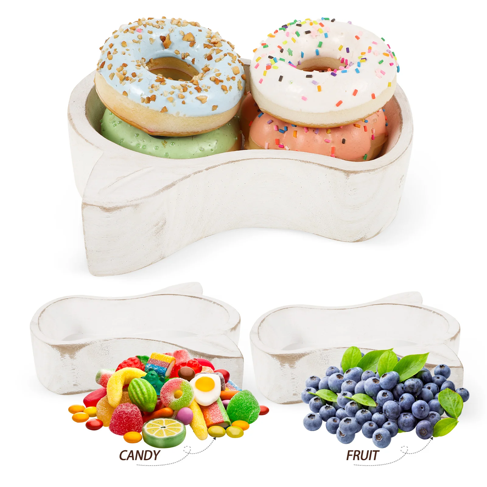 

Wooden Serving Tray Natural Wood Bowl Home Decoration Desktop Food Display Fruit Snack Cake Cheese Bowl
